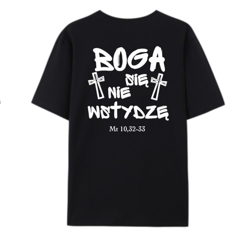 Czarna- Koszulka "Boga się nie wstydzę" S